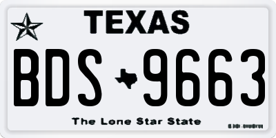 TX license plate BDS9663