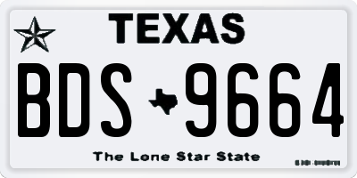 TX license plate BDS9664