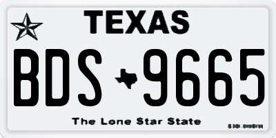 TX license plate BDS9665