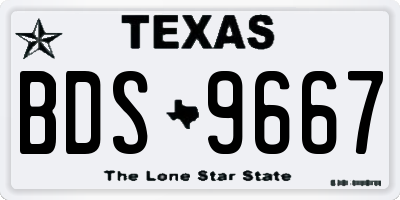 TX license plate BDS9667