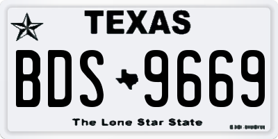 TX license plate BDS9669