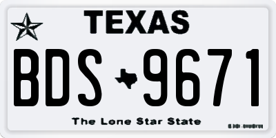 TX license plate BDS9671