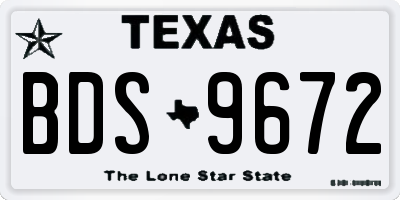 TX license plate BDS9672