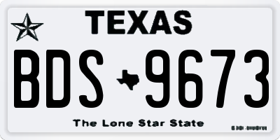 TX license plate BDS9673