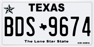 TX license plate BDS9674