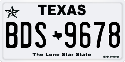 TX license plate BDS9678