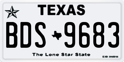 TX license plate BDS9683