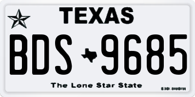 TX license plate BDS9685
