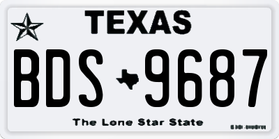 TX license plate BDS9687