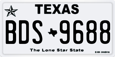 TX license plate BDS9688