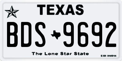 TX license plate BDS9692