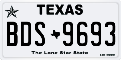 TX license plate BDS9693