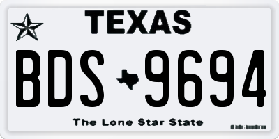TX license plate BDS9694