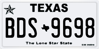 TX license plate BDS9698