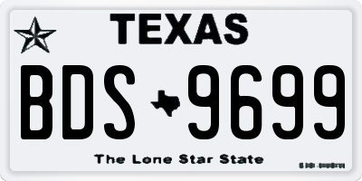 TX license plate BDS9699