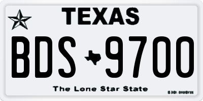 TX license plate BDS9700