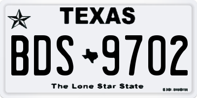 TX license plate BDS9702