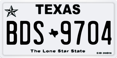 TX license plate BDS9704