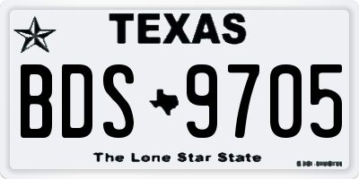 TX license plate BDS9705