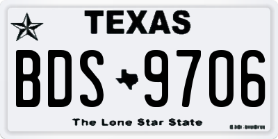 TX license plate BDS9706