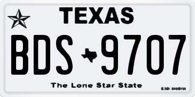 TX license plate BDS9707