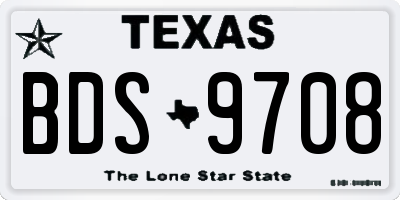 TX license plate BDS9708