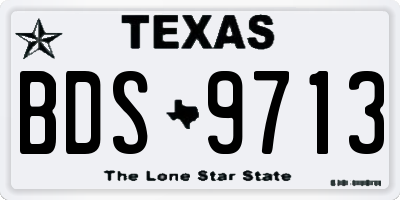 TX license plate BDS9713