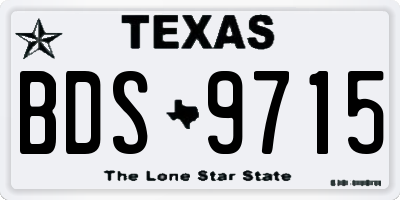 TX license plate BDS9715