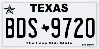 TX license plate BDS9720