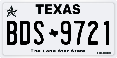 TX license plate BDS9721