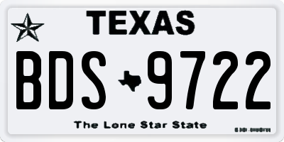 TX license plate BDS9722