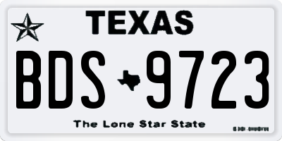 TX license plate BDS9723
