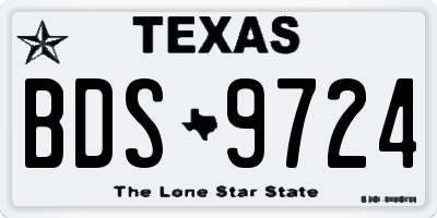 TX license plate BDS9724