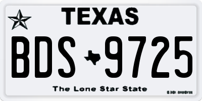 TX license plate BDS9725