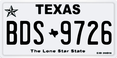 TX license plate BDS9726