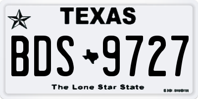 TX license plate BDS9727