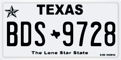TX license plate BDS9728