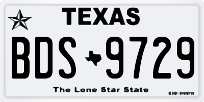 TX license plate BDS9729
