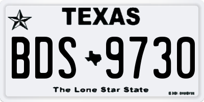 TX license plate BDS9730