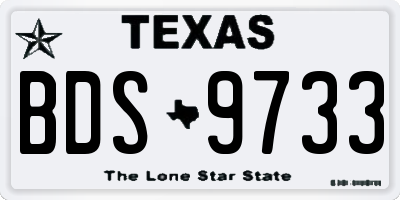 TX license plate BDS9733