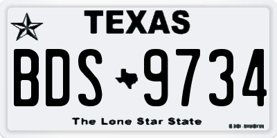 TX license plate BDS9734