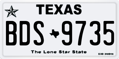TX license plate BDS9735