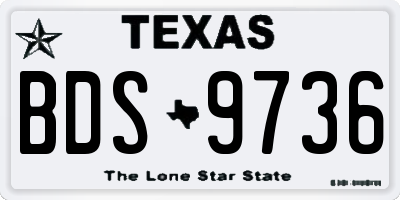 TX license plate BDS9736
