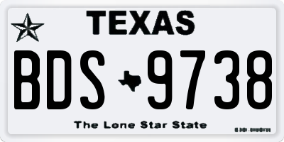 TX license plate BDS9738