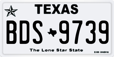 TX license plate BDS9739
