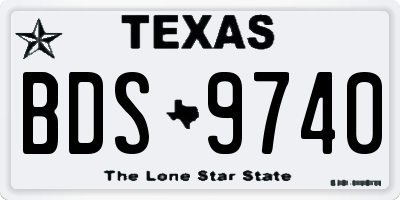 TX license plate BDS9740