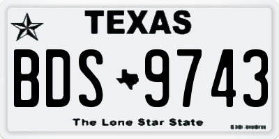TX license plate BDS9743