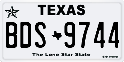 TX license plate BDS9744