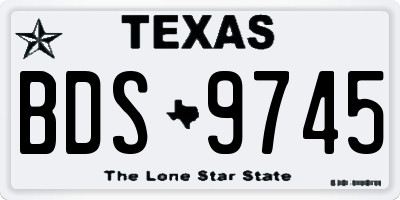 TX license plate BDS9745