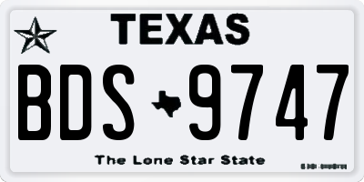 TX license plate BDS9747